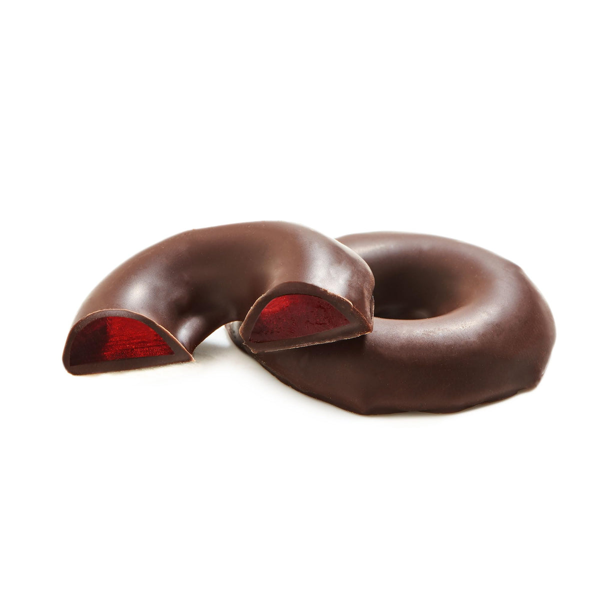 Dark Chocolate Covered Jelly Rings - Kosher Dairy Free Gourmet Candy | One Pound of Approx. 55 Pc. Raspberry Chocolate Jelly Treats | Perfect