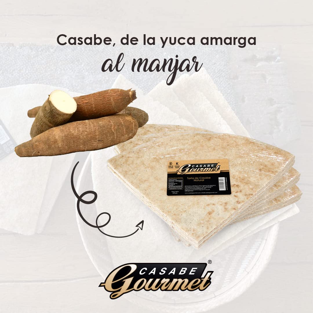 Casabe Gourmet - Pan de Yuca Plano 6 paquetes, sabor natural, directo de Venezuela/Casabe Gourmet - 6 Pack Cassava Bread, Natural Flavor, Vegan