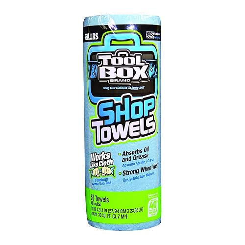 Sellars 54400 ToolBox Z400 Shop Recycled Disposable Towel, 11" Length x 9.4" Width, Blue (30 Rolls of 55 Sheets)