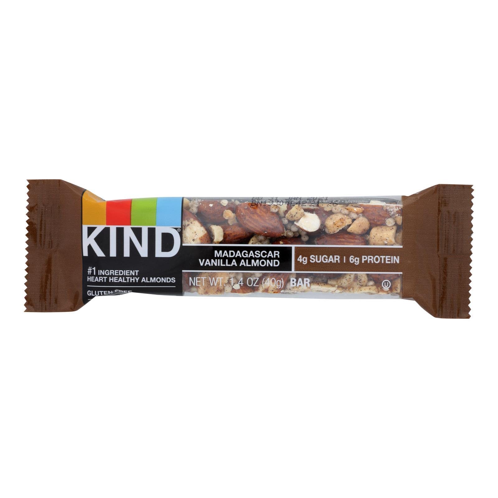 KIND BAR Madagascar Van Almond, 1.4 OZ, PK- 12