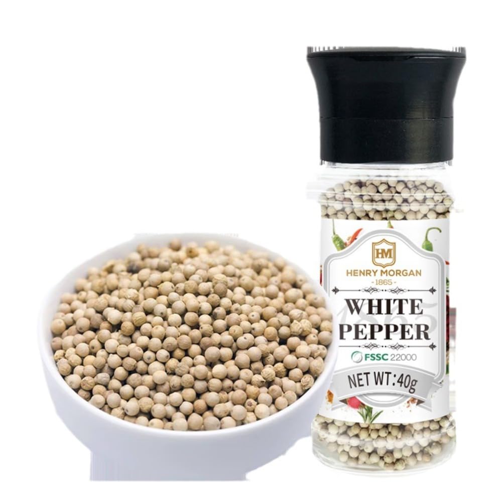 Zercumm White Pepper Particles 40G Mill Bottle Mixed Steak Western Food Light Food Vegetable Salad Seasoning
