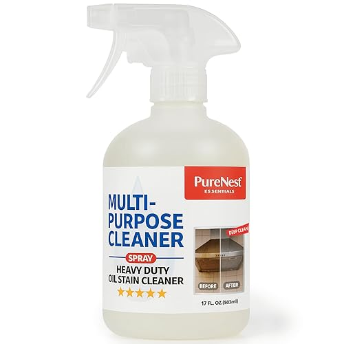 PureNest Heavy Duty Oil Stain Multi-Purpose Cleaner - All-Purpose Kitchen & Bathroom Degreaser, Removes Grease, Grime, and Stains from Tiles
