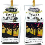 Hawaiian Isles Kona Coffee, 10% Kona Blend Gourmet Coffee, Vanilla Macadamia Nut, Ground (2 Pack)