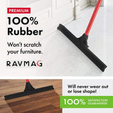 Heavy-Duty Floor Squeegee - Large 18" Wide Blade & 55" Long Handle Professional Grade Concrete, Garage & Commercial Rubber Squeegee Broom Floor