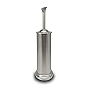 Indecor Home Stainless Steel Toilet Bowl Brush with Holder Metal Bathroom Cleaning Set Rustproof Hygienic Durable Modern Design