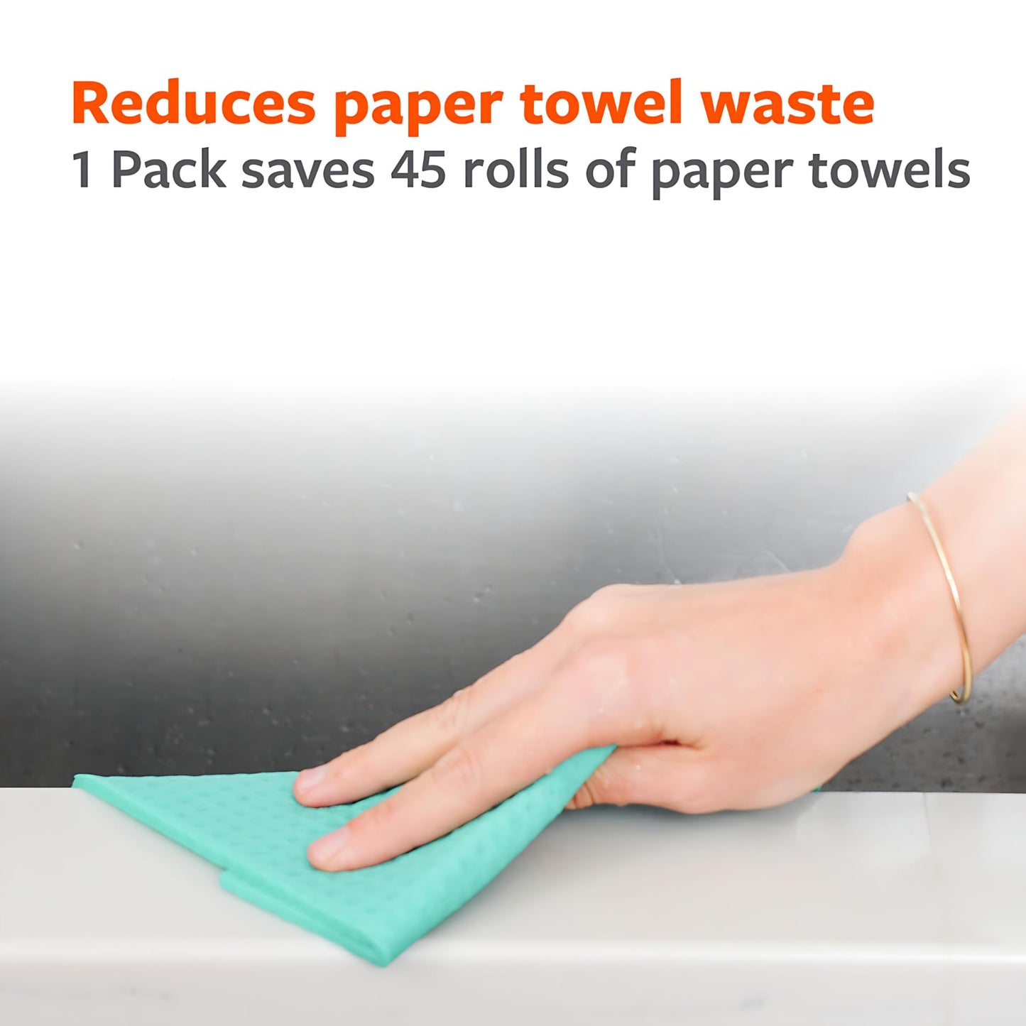 Full Circle Squeeze - Cellulose Sponge Cloths, Super Absorbent Dishtowels, Reuseable Paper Towel Alternative, 100% Natural Plant-Based, 3-Pack