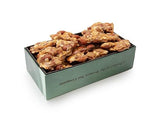 Western Nut Company Almond Brittle Gift Box, Green Box wrapped in Seasonal Wrapping Paper, 16 oz, Almond Brittle Flavor