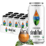 Shrub Fuel Organic Energy Drink - Made With Fresh Brewed Guayusa Tea, 100% Plant Brewed Clean Energy For Calm Focus, Zero Sugar And No Crash, 16 Fl Oz