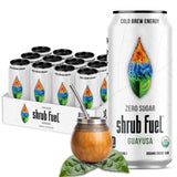 Shrub Fuel Organic Energy Drink - Made With Fresh Brewed Guayusa Tea, 100% Plant Brewed Clean Energy For Calm Focus, Zero Sugar And No Crash, 16 Fl Oz