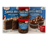 Holiday Favorite Duncan Hines Hot Cocoa Swiss Miss Chocolate Cake Mix and Cupcake Bundle