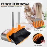 2-Pack is More economical,Upgraded Broom and Dustpan,with 52" Long Handle, Dustpan Teeth with self-Cleaning Function, Indoor and Outdoor Sweeping