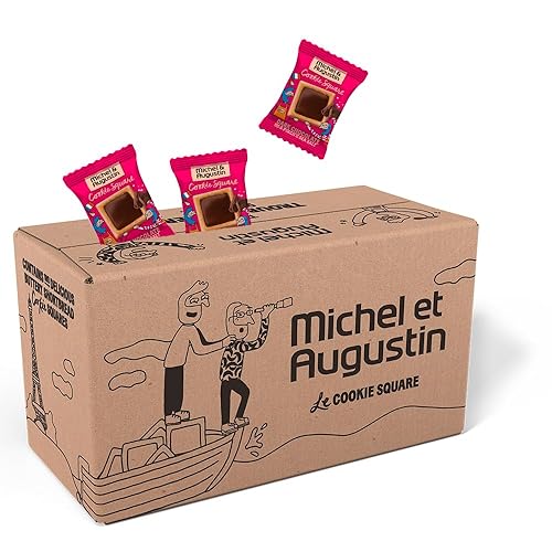 Michel et Augustin Cookies Individually Wrapped Snacks, Dark Chocolate & Sea Salt Shortbread Cookies, Bulk Snacks, 180 French Butter Cookies