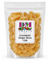 Crystalized Ginger Slices - 1.5 lbs of Fresh Gourmet Sugar Coated Sweet Spicy Snack Pieces in Resealable Bag to Ensure Freshness