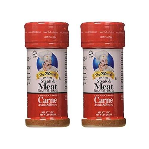 Chef Merito Steak & Meat Seasoning Powder Carne Asada & Bistec 3 oz, Pack of 2 | Chicken Nuggets, Thighs, Steak Seasoning, Grilled, Meat Seasoning