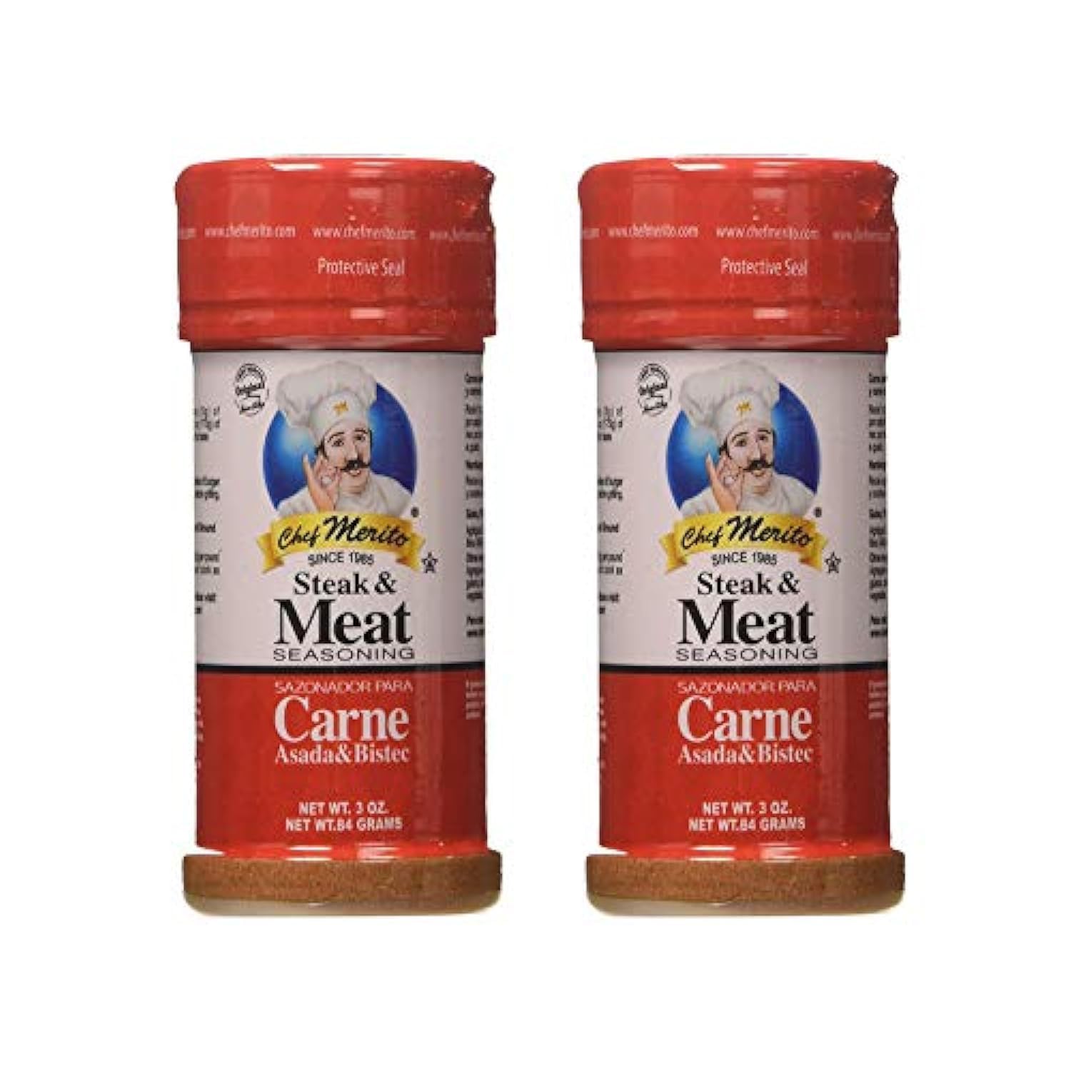 Chef Merito Steak & Meat Seasoning Powder Carne Asada & Bistec 3 oz, Pack of 2 | Chicken Nuggets, Thighs, Steak Seasoning, Grilled, Meat Seasoning