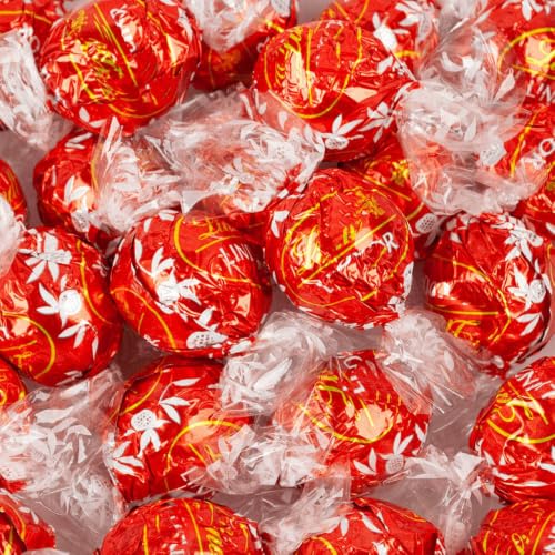 27ct Red Milk Chocolate Bulk Individually Wrapped Candy Truffles For Candy Bowls, Goodie Bags, Dessert Tables, Gifts For Guests & More (12oz Bag)