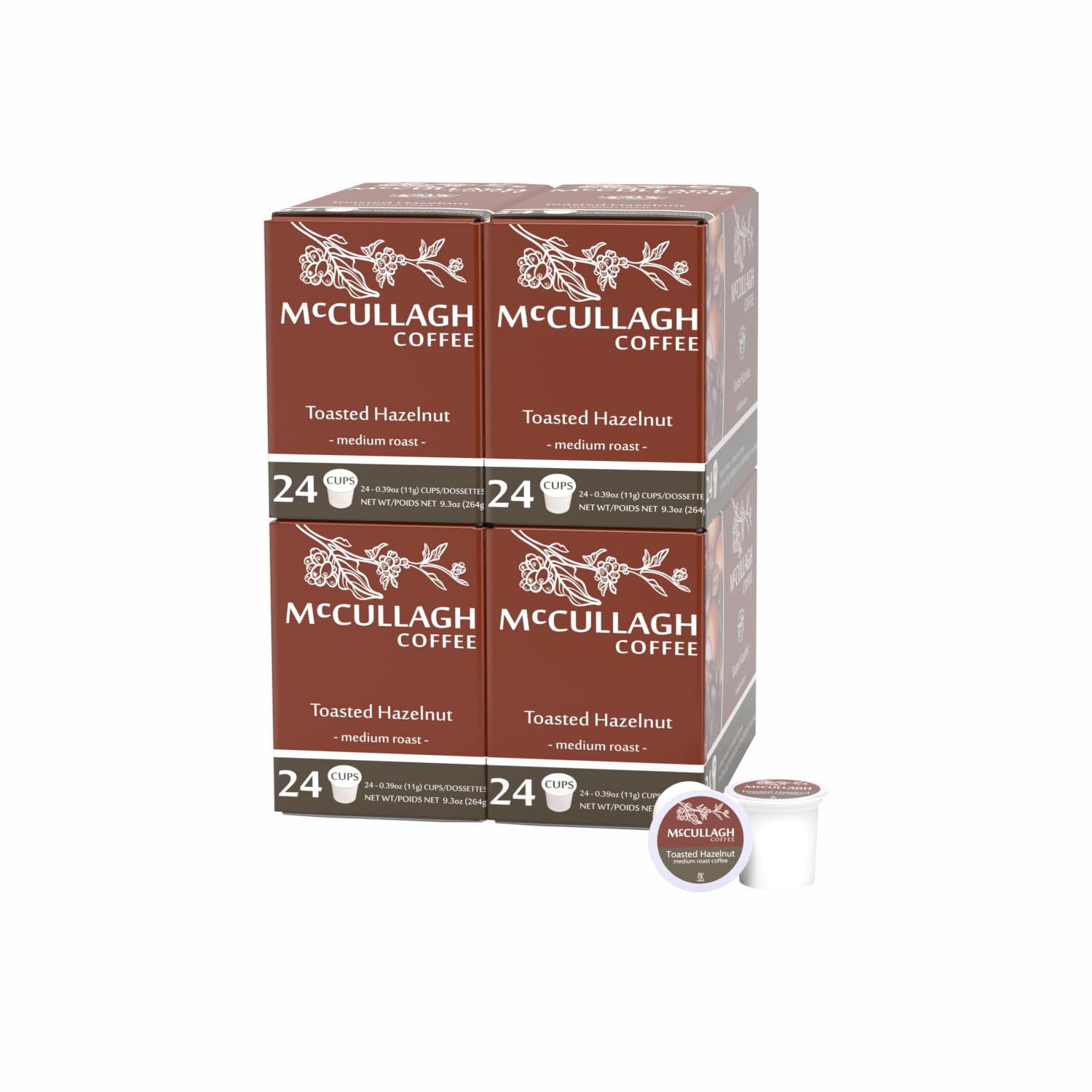 McCullagh Coffee Toasted Hazelnut Medium Roast Single Serve Coffee, 96 Pods