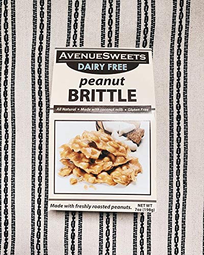 AvenueSweets - Handcrafted Old Fashioned Dairy Free Vegan Nut Brittle - 7 oz Box - Peanut