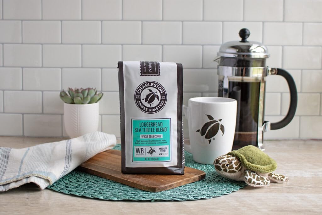 Charleston Coffee Roasters | Specialty Organic Ground Coffee | Hand Picked, Premium Slow Roast (Loggerhead Sea Turtle Blend) 12oz