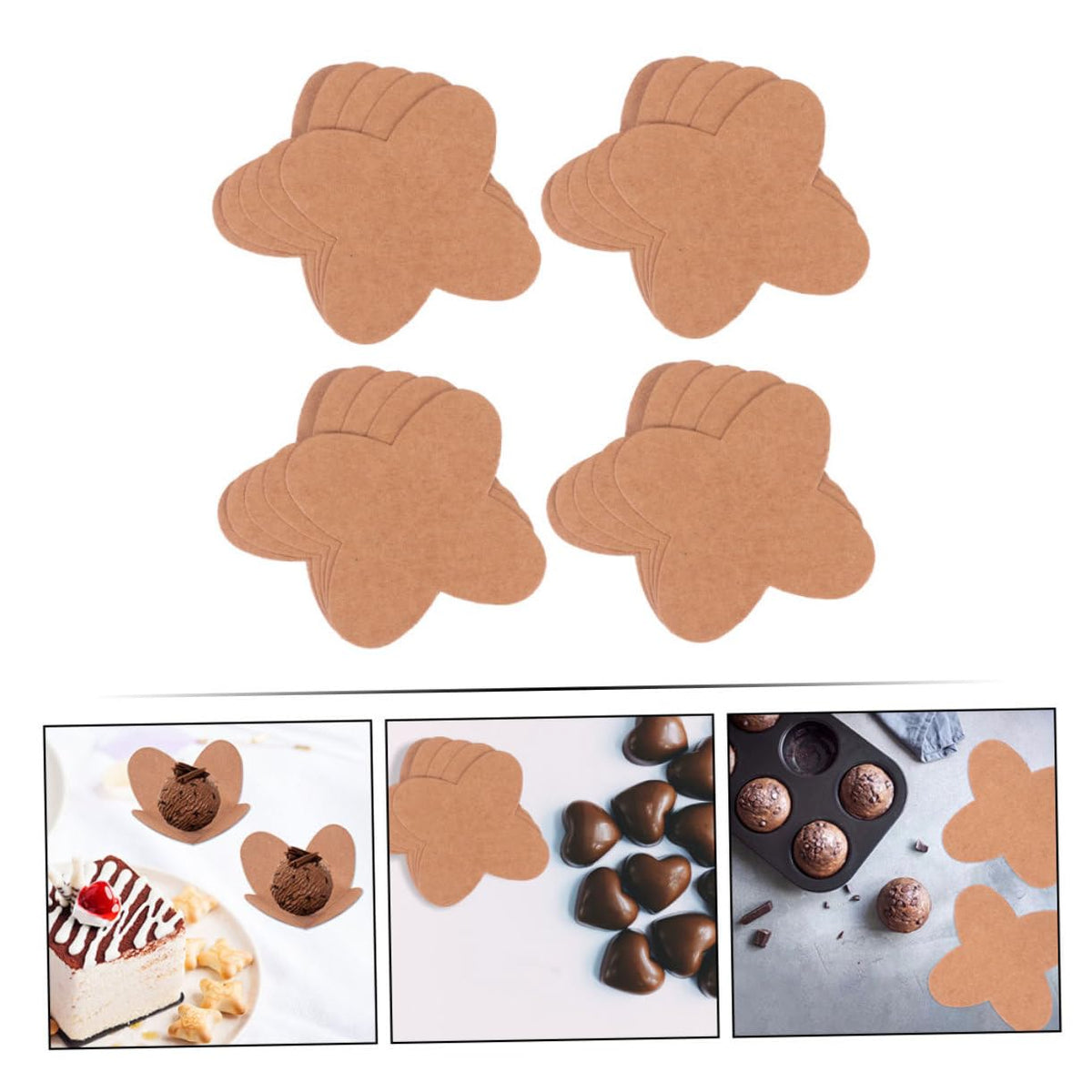 Alipis 50Pcs Environment-friendly Chocolate Compartment Trays Paper Wrapping Bases for Truffle Packaging Candy Holder Liners Separate Dessert Candy