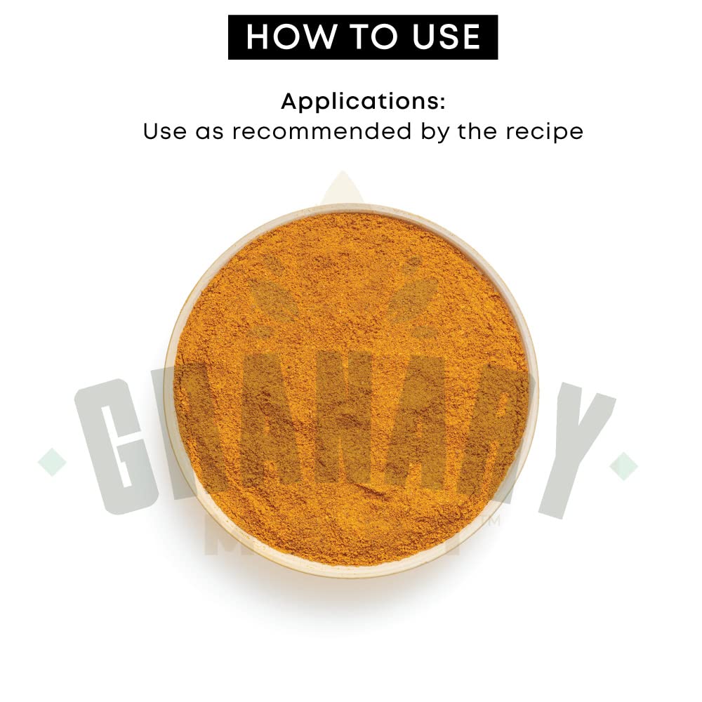 Natural Turmeric Ground Powder by Granary Mart - Traditional Indian Spice - Pantry Essential - Curcumin Rich and Gourmet - Ideal