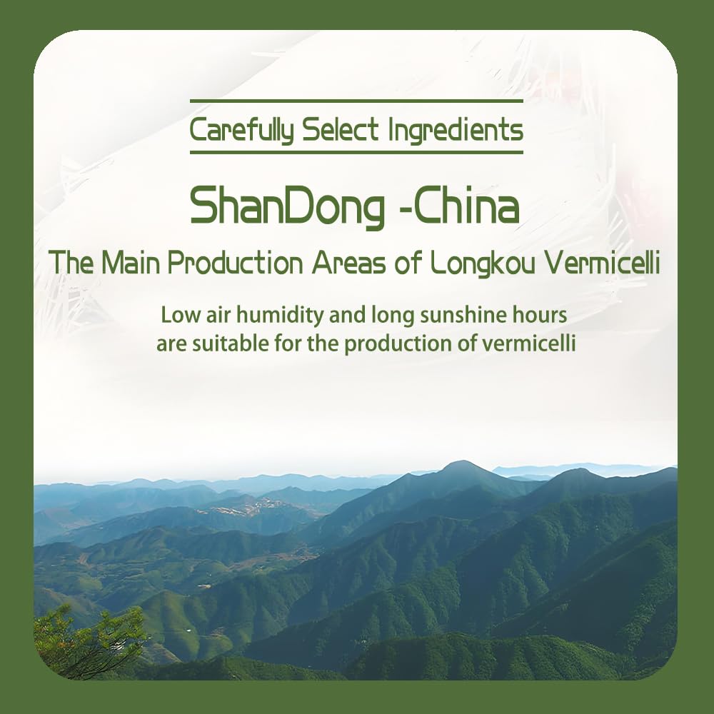 21.16oz Glass Noodles Stir fried dishes?cold mixed hot pot-Authentic Longkou Glass Noodles for Cuisine?vermicelli rice noodles?600g?