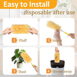 50 Pack Disposable Duster Refills, Compatible with Most Standard Duster Handles, Dusters Refill Kit for Cleaning Dusting Furniture Blind Ceiling FA