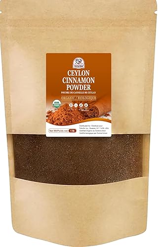 52USA Organic Ceylon Cinnamon Powder, 1lb Resealable Bag | True Cinnamon from Sri Lanka, Non-GMO, Gluten-Free, Freshly Ground for Baking, Cooking