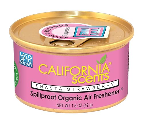 California Scents Spillproof Organic Air Freshener, Shasta Strawberry, 1.5 Ounce Canister (Pack of 4)