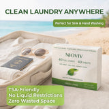 Nioviv Laundry Detergent Sheets - 40 Full Loads - Travel Laundry Sheets, No Mess No Measuring - Plant-Based, Plastic-Free - Hypoallergenic Fresh Linen
