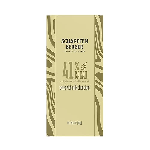 SCHARFFEN BERGER Chocolate Bar, 41% Cacao Extra Rich Gluten Free Milk Chocolate, 3.0 Ounce Bar (Pack of 6)
