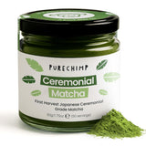 PureChimp Ceremonial Grade Matcha Powder 1.75oz. Pure Japanese Matcha Ceremonial Grade Tea, Shade-Grown in Kagoshima. Antioxidant-Rich Green Tea