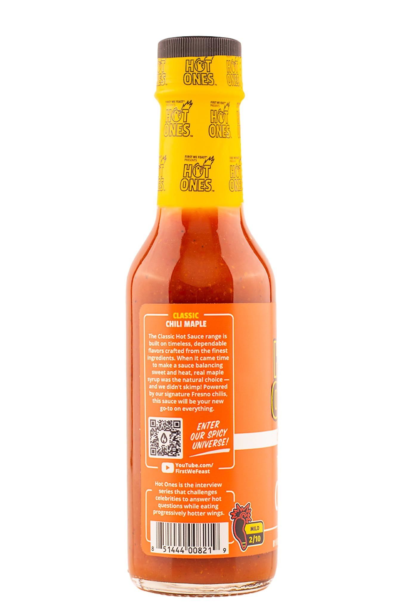Hot Ones The Classic Chili Maple Made With Natural Ingredients & Flavors From Chili Peppers & Maple Syrup, 5 fl oz Bottle (1-Pack)