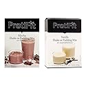 PROTIFIT - High Protein Mocha & Vanilla Pudding & Shake Mix 2 Pack, 15g Protein, Low Calorie, Low Fat, Low Carb, Aspartame Free, Idea Protein