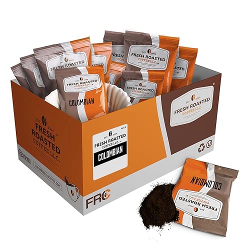 Fresh Roasted Coffee, 100% Colombian Drip Ground Fractional Packs, Medium Roast, Kosher, 1.75 oz, 42 Count