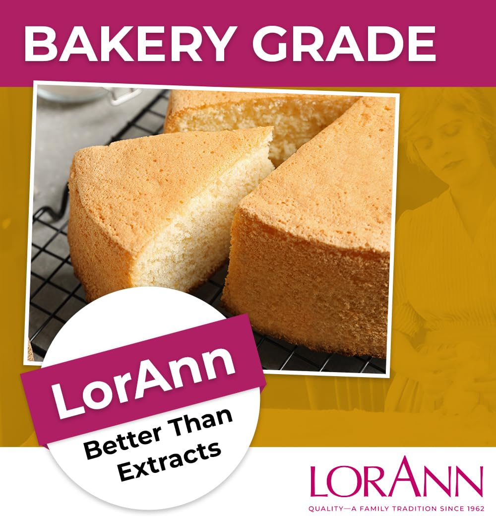 LorAnn Butter Vanilla Bakery Emulsion, 4 oz - Intense Butter Vanilla Flavor Extract for Baking, Cookies, Frosting, Ice Cream, Smoothies and Beverage