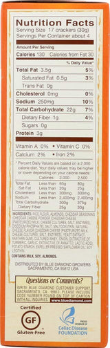 Blue Diamond Growers - Almond Nut-Thins Nut & Rice Cracker Snacks Cheddar Cheese - 4.25 oz (pack of 2)