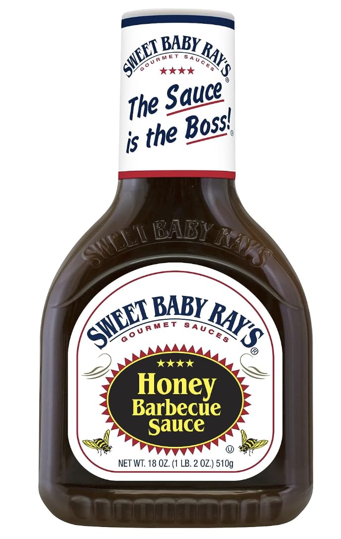 Sweet Baby Rays Honey Barbecue BBQ Sauce 18 oz Pack of 2 w/Exit 28 Bargains Sticker - Award Winning Honey BBQ Sauce Bundle