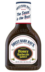 Sweet Baby Rays Honey Barbecue BBQ Sauce 18 oz Pack of 2 w/Exit 28 Bargains Sticker - Award Winning Honey BBQ Sauce Bundle