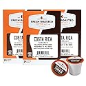Fresh Roasted Coffee, Costa Rica Tarrazu, Medium Roast, 72 Pods for K Cup Brewers