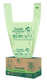 UNNI 8 Gallon Compostable Trash Bags with Tie Handles, 30 Count Small Food Scrap Kitchen Compost Bags for Countertop Bin, Certified by BPI, CMA & OK