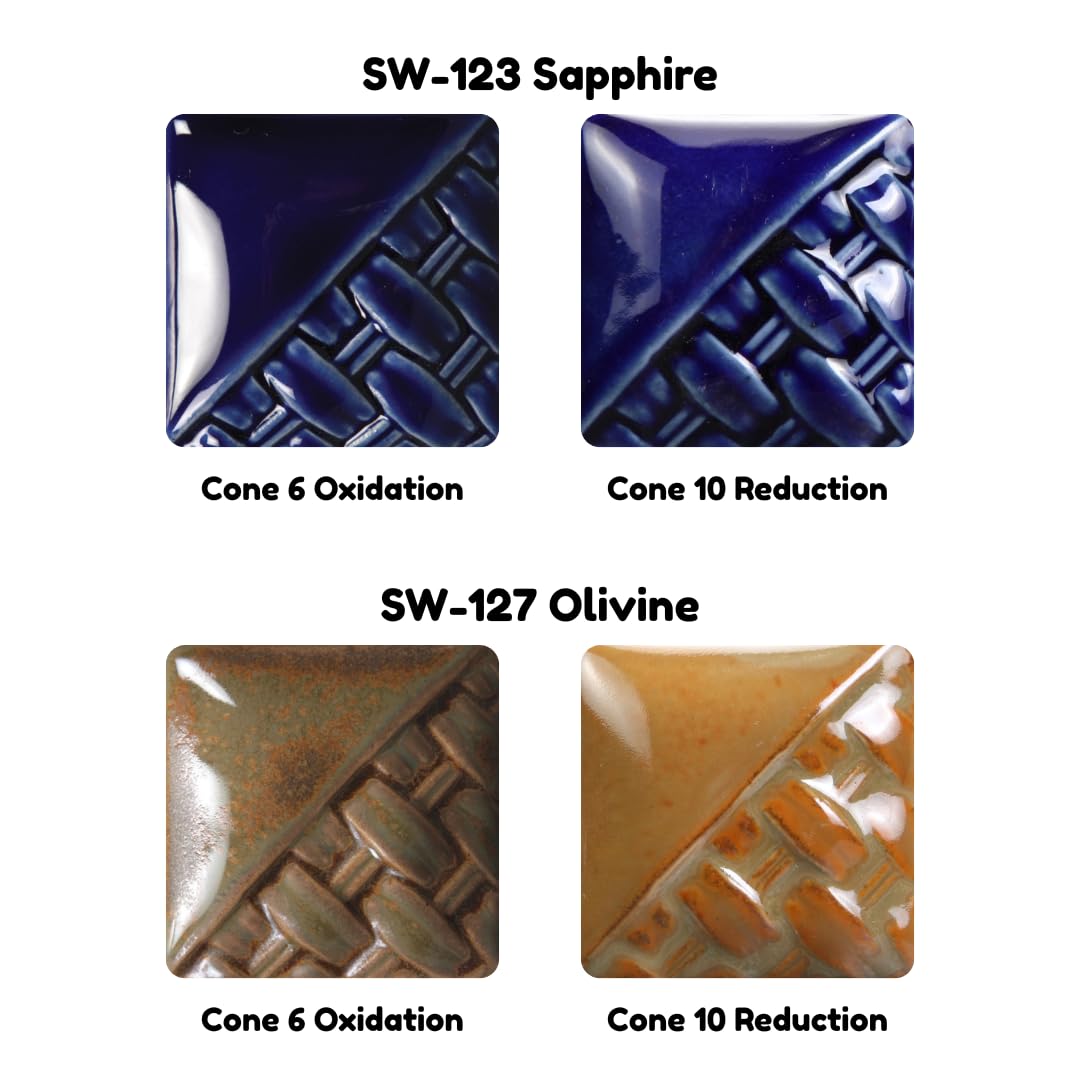 Mayco Stoneware Glazes 6-Pint Kit #2 (SWUAK2), 6 Assorted Colors