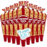 Gourmet Popcorn - Limited Edition Pack of 12 Caramel Corn Mini Cones & Exclusive Inspirational Sticker! 26.4oz total.