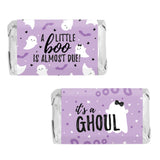 Distinctivs Purple A Little Boo is Almost Due Girl Baby Shower Favors Wrappers for Halloween Baby Shower, 42 Count