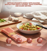 2x High Fiber Pasta Spaghetti 12 oz Bundle with Spatula - Enriched Wheat and Semolina Noodles for Balanced Meals with Heat-Resistant Silicone Spatula