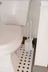 Casabella Nylon Brush and Plunger Set, White, 12-Inch
