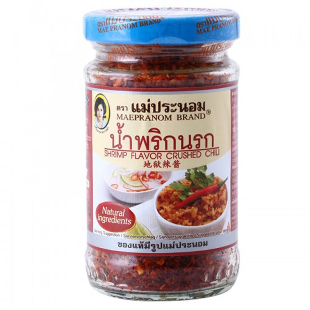 Mae Pranom Brand Shrimp Flavor Crushed Chilli 4 Oz.