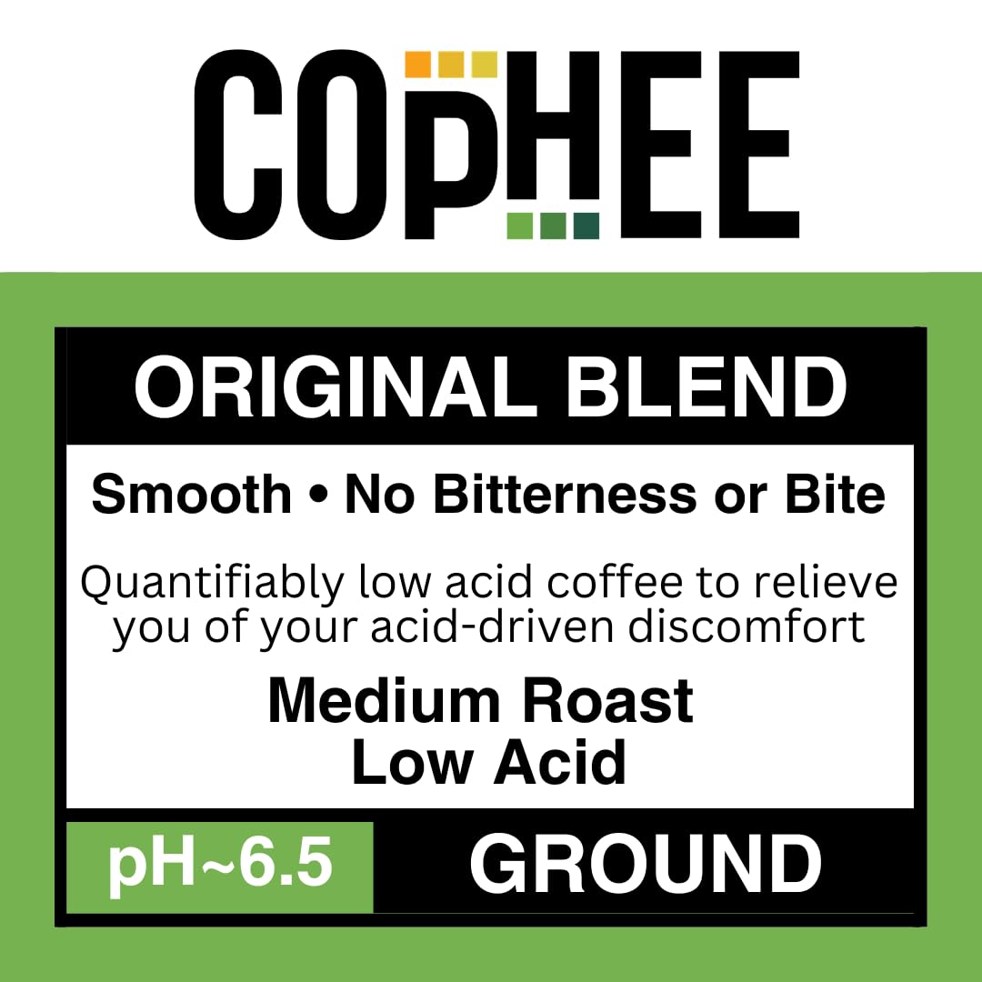 Low Acid Coffee - Medium Roast Coffee Pods - Smooth 100% Arabica, Non-GMO - pH Balanced Coffee for Sensitive Stomachs, Acid Reflux, GERD & Heartburn