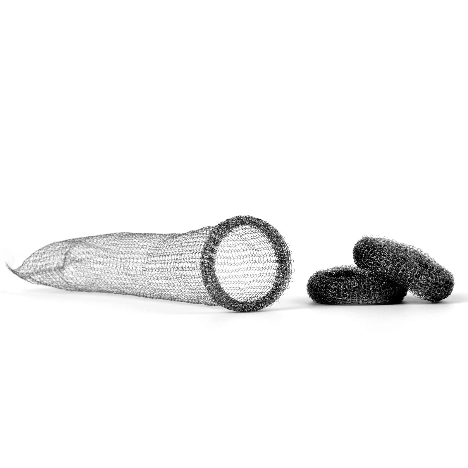 LVYOUIF Stainless Steel Washing Machine Lint Snare Traps, 12 PCS Washer Hose Lint Traps with 12 PCS Cable Ties, Laundry Mesh Washer Sink Drain Hose