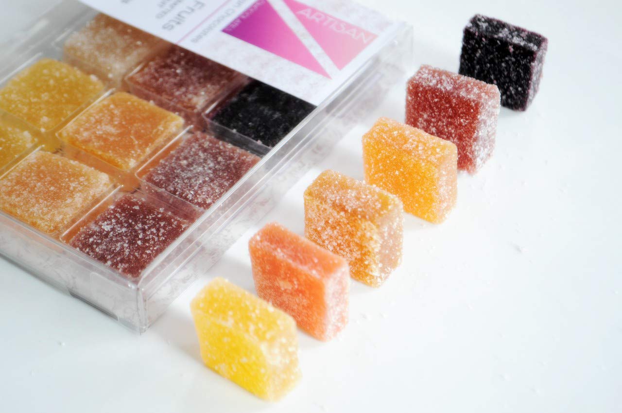 Pâtes de Fruits, French Fruit Jellies, Fruit Candy, Handmade Artisan, Paris Sweets, Vegan, Gluten free, Edible Gift, Pâtes de Fruits - 4.2oz/12 pieces